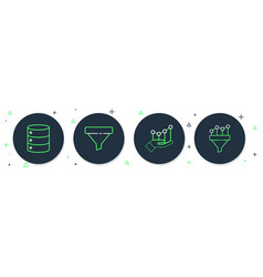 Set Line Sales Funnel Pie Chart Infographic