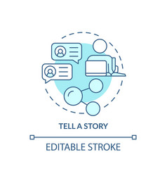 Tell Story Turquoise Concept Icon