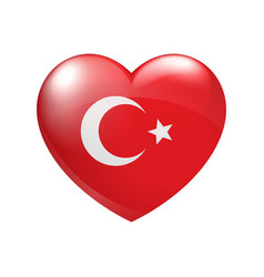 Turkey Flag Heart Icon Country Love Symbol