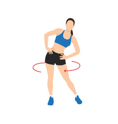 Woman Doing Hip Circles Exercise Flat