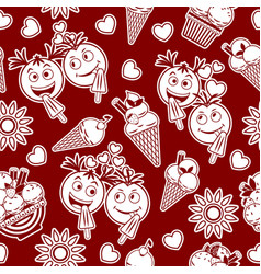 Funny Pattern With Ice Cream Emoji Kids