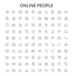 Online People Outline Icons Collection