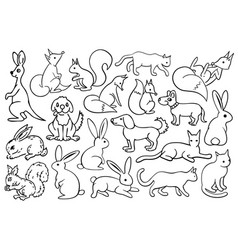 Cute Line Art Animals