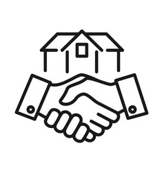 Handshake House Logo Icon Home Deal House