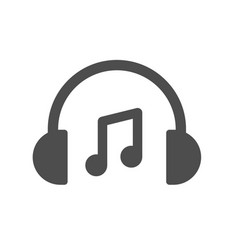 Music Headphones Silhouette Icon Isolated