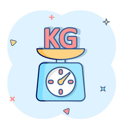 Scale Icon In Comic Style Kilogram Dumbbell