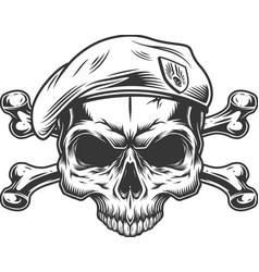 Soldier Skull Without Jaw In Beret