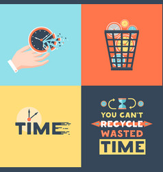 Wasted Time 4 Flat Icons Square