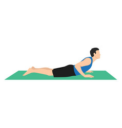 Yoga Man In Bhujangasana Or Cobra Pose