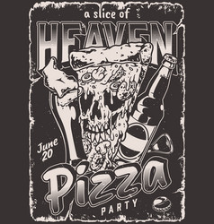 Pizza Party Monochrome Vintage Flyer