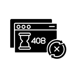 Request Timeout Black Glyph Icon