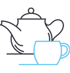 Afternoon Tea Line Icon Outline Symbol