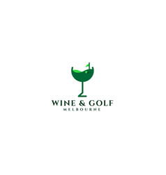 Modern Colorful Wine And Golf Flag Logo Design