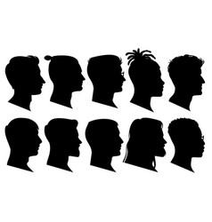 Silhouette Man Heads In Profile Black Face