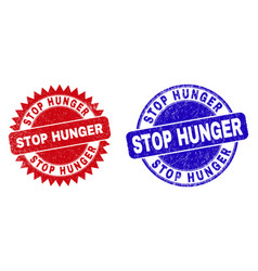 Stop Hunger Rounded And Rosette Stamp Seals