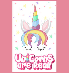 Unicorns Are Real Logo With Star Confetti