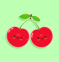 Cute Funny Cherry Waving Hand Character