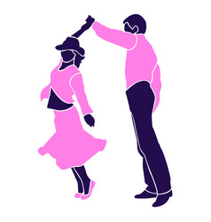 Dance Pose Duo Swirl Silhouette