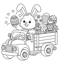 Easter Bunny Rides A Truck With Eggs