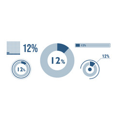 12 Percentage Infographic Set Twelve Circle