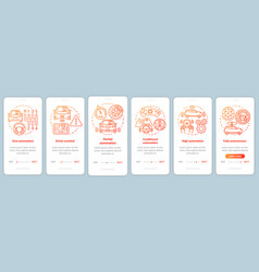 Driverless Car Stages Onboarding Mobile App Page