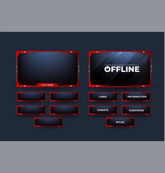 Live Streaming Overlay With Red And Dark Color