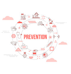 Prevention Virus Spread Concept With Icon Set