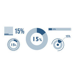 15 Percentage Infographic Set Fourteen Circle