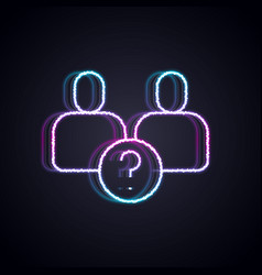 Glowing Neon Line Complicated Relationship Icon