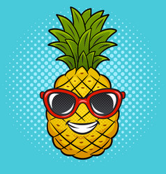 Pineapple In Sunglasses Comic Book Pop Art