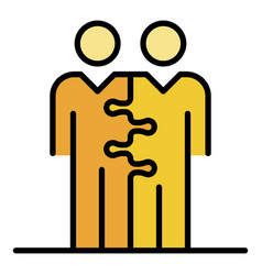 Two Human Figures In One Icon Color Outline