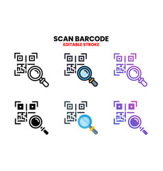 Barcode Scan Icon Set With Different Styles