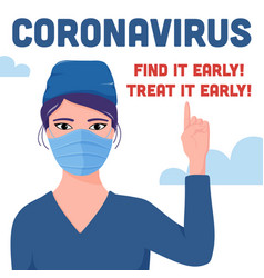 Coronavirus Banner Poster Design - Female Doctor