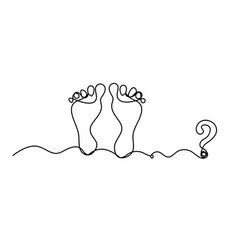 Silhouette Of Abstract Foot With Question Mark