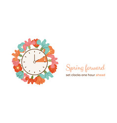 Spring Forward Floral Banner Switch Clocks From