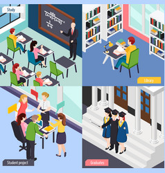 University Students Isometric Concept