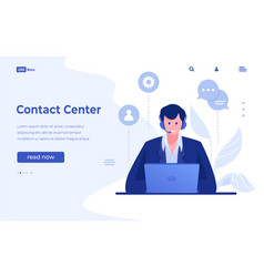 Contact Center Landing Page Website Interface