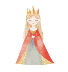 Cute Little Medieval Princess Hand Drawn