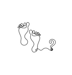 Silhouette Of Abstract Foot With Question Mark