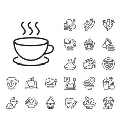 Coffee Drink Line Icon Hot Cup Sign Crepe Sweet