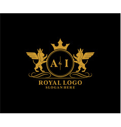 Initial Ai Letter Lion Royal Luxury Heraldiccrest