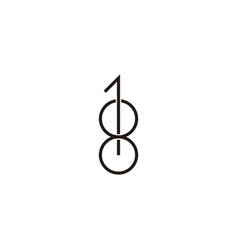 Number 8 And 1 Circle Geometric Symbol Simple Logo