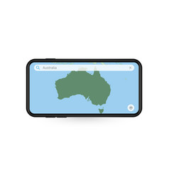 Searching Map Australia In Smartphone Map