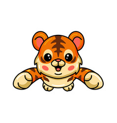 Cute Baby Tiger Cartoon Leaping