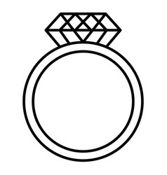 Ring With A Huge Diamond Icon Outline Style