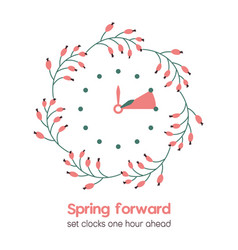 Spring Forward Reminder In Flat Style With Floral