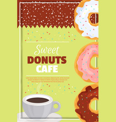 Sweet Donuts Cafe Poster Or Menu Cover Template