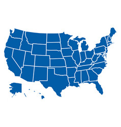 Blue Map Of The United States American