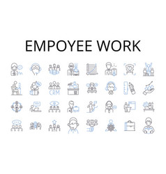 Empoyee Work Line Icons Collection Staff Duties