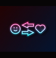 Glowing Neon Line Romantic Relationship Icon